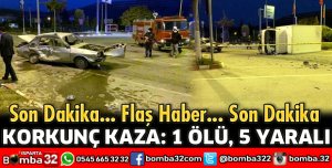 OTOMOBİLLE KAMYONET ÇARPIŞTI 1 ÖLÜ 5 YARALI
