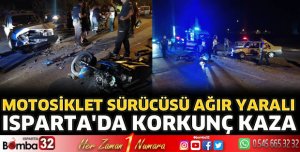 Otomobille motosiklet çarpıştı