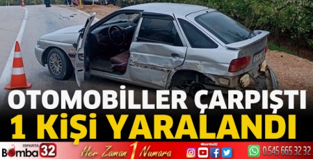 Otomobiller çarpıştı 1 kişi yaralandı
