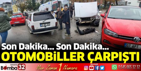 Otomobiller çarpıştı 1 yaralı