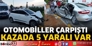 Otomobiller çarpıştı