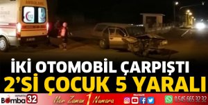 Otomobiller çarpıştı 5 yaralı