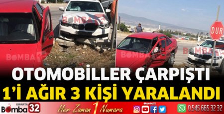 Otomobiller çarpıştı