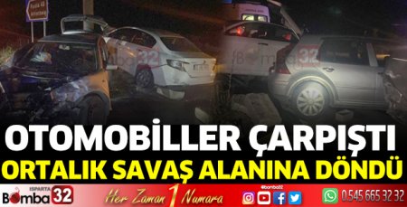 Otomobiller çarpıştı 6 yaralı
