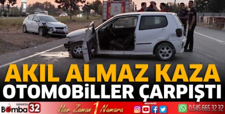 Otomobiller çarpıştı