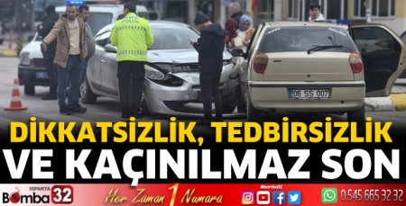 Otomobiller çarpıştı