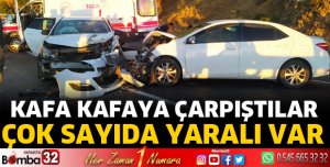 Otomobiller kafa kafaya çarpıştılar