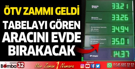 ÖTV zammı pompaya yansıdı