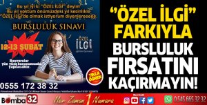Özel İlgi Kursu'ndan burs fırsatını kaçırmayın 