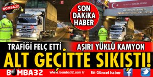ÖZKANLAR ALT GEÇİTTE KAMYON SIKIŞTI