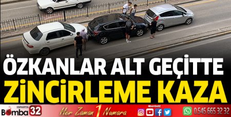 Özkanlar Alt Geçitte zincirleme kaza 