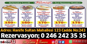 Palmiye'de özel iftar menüsü