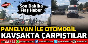 PANELVAN İLE OTOMOBİL KAVŞAKTA ÇARPIŞTI
