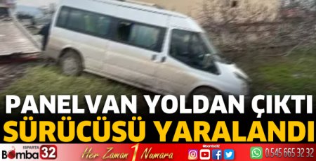Panelvan yoldan çıktı sürücüsü yaralandı