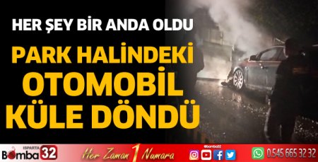 Park halindeki otomobil küle döndü