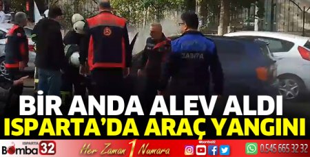 Park halindeki otomobil yandı