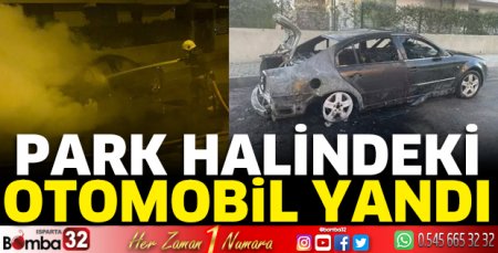 Park halindeki otomobil yandı
