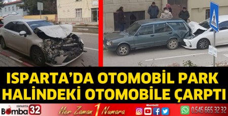 Park halindeki otomobile çarptı