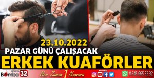 Pazar günü nöbetçi kuaförler