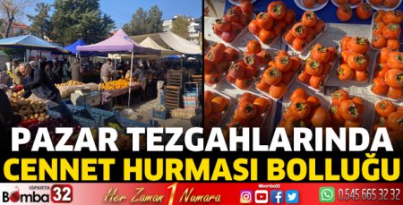 Pazar tezgahlarında cennet hurması bolluğu