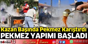 Pekmez yapıyorlar              