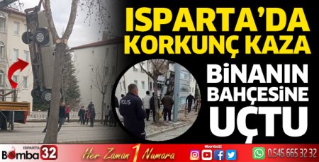 Pikap bahçeye uçtu