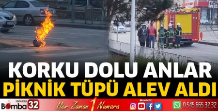 Piknik tüpü alev aldı