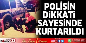 Polis aracında kedi kurtarma operasyonu