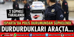 POLİSİN DURDURDUĞU ARAÇTA ELE GEÇİRİLDİ