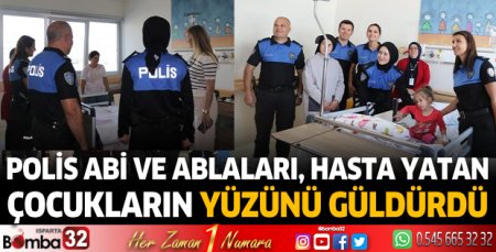 Polisler hasta çocukları ziyaret etti