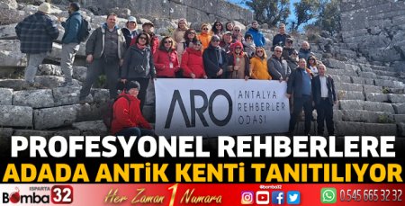Profesyonel rehberlere Adada Antik Kenti tanıtılıyor