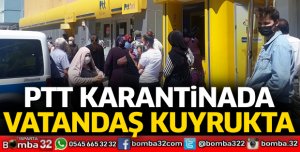PTT karantinada, vatandaş kuyrukta
