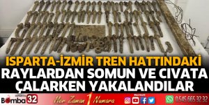 Raylardan somun ve cıvata çalarken yakalandılar