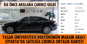 REKTÖRÜN KULLANDIĞI SATILIK OTOMOBİL KRİZ YARATTI