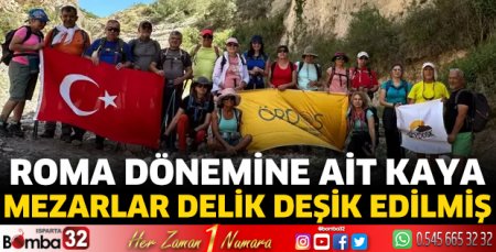 Roma dönemine ait kaya mezarlar delik deşik edilmiş