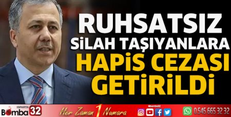 Ruhsatsız silah taşıyanlara hapis cezası getirildi