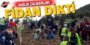 SAĞLIK ÇALIŞANLARI FİDAN DİKTİ