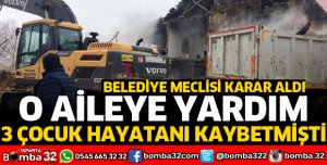 SALUR KÖYÜNDE EVİ YANAN AİLEYE MADDİ YARDIM
