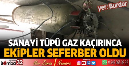 Sanayi tüpü gaz kaçırınca ekipleri seferber oldu
