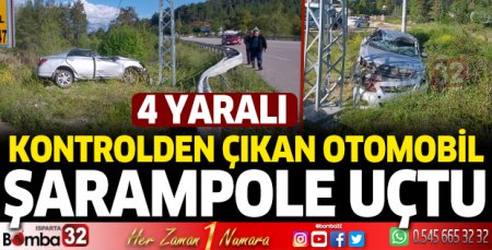 Şarampole uçtu: 4 yaralı