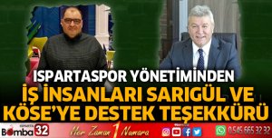 Sarıgül ve Köse'ye teşekkür