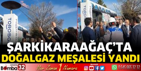 Şarkikaraağaç’ta doğalgaz meşalesi yandı