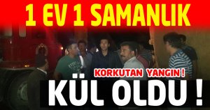 ŞARKİKARAAĞAÇ’TA YANGIN. 1 EV KÜL OLDU