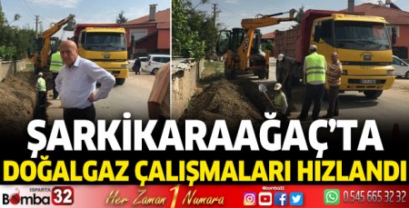 Şarkikaraağaç'ta doğalgaz çalışmaları hızlandı