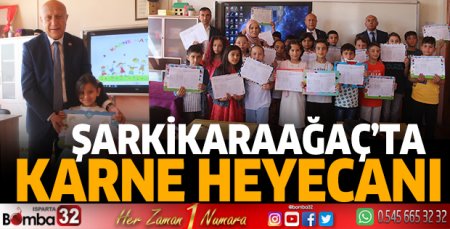 Şarkikaraağaç'ta karne heyecanı
