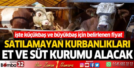 Satılmayan kurbanlıkları Et ve Süt Kurumu alacak