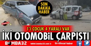 SAV'DA İKİ OTOMOBİL ÇARPIŞTI