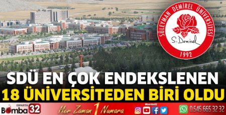 SDÜ en çok endekslenen 18 üniversiteden biri oldu