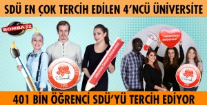 SDÜ EN ÇOK TERCİH EDİLEN ÜNİVERSİTELER ARASINDA 4.SIRADA