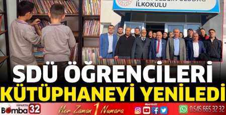 SDÜ öğrencileri kütüphaneyi yeniledi